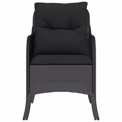 VidaXL 365145 sedia da esterno Terrazzo Seduta imbottita Rattan sintetico, Acciaio Nero - Vista aggiuntiva 5
