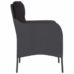 VidaXL 365145 sedia da esterno Terrazzo Seduta imbottita Rattan sintetico, Acciaio Nero - Vista aggiuntiva 6