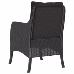VidaXL 365145 sedia da esterno Terrazzo Seduta imbottita Rattan sintetico, Acciaio Nero - Vista aggiuntiva 7