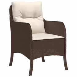 VidaXL 365146 sedia da esterno Terrazzo Seduta imbottita Rattan sintetico, Acciaio Crema, Bianco - Vista aggiuntiva 4