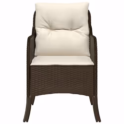 VidaXL 365146 sedia da esterno Terrazzo Seduta imbottita Rattan sintetico, Acciaio Crema, Bianco - Vista aggiuntiva 5