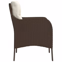 VidaXL 365146 sedia da esterno Terrazzo Seduta imbottita Rattan sintetico, Acciaio Crema, Bianco - Vista aggiuntiva 6