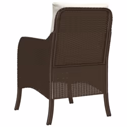 VidaXL 365146 sedia da esterno Terrazzo Seduta imbottita Rattan sintetico, Acciaio Crema, Bianco - Vista aggiuntiva 7