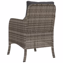 VidaXL 365147 sedia da esterno Terrazzo Seduta imbottita Rattan sintetico, Acciaio Grigio - Vista aggiuntiva 7