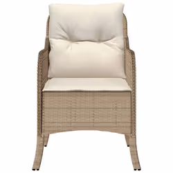 VidaXL 365148 sedia da esterno Terrazzo Seduta imbottita Rattan sintetico, Acciaio Crema, Bianco - Vista aggiuntiva 5
