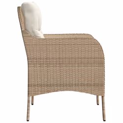 VidaXL 365148 sedia da esterno Terrazzo Seduta imbottita Rattan sintetico, Acciaio Crema, Bianco - Vista aggiuntiva 6