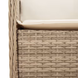 VidaXL 365148 sedia da esterno Terrazzo Seduta imbottita Rattan sintetico, Acciaio Crema, Bianco - Vista aggiuntiva 8