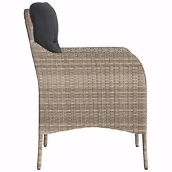 VidaXL 365150 sedia da esterno Terrazzo Seduta imbottita Rattan sintetico, Acciaio Antracite - Vista aggiuntiva 6