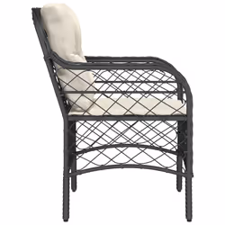 VidaXL 365152 sedia da esterno Terrazzo Seduta imbottita Rattan sintetico, Acciaio Crema, Bianco - Vista aggiuntiva 6