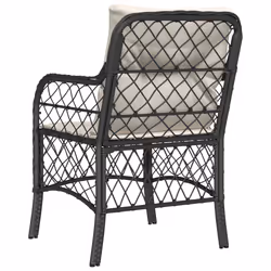 VidaXL 365152 sedia da esterno Terrazzo Seduta imbottita Rattan sintetico, Acciaio Crema, Bianco - Vista aggiuntiva 7