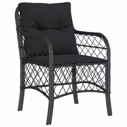 VidaXL 365153 sedia da esterno Terrazzo Seduta imbottita Rattan sintetico, Acciaio Nero - Vista aggiuntiva 4