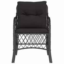 VidaXL 365153 sedia da esterno Terrazzo Seduta imbottita Rattan sintetico, Acciaio Nero - Vista aggiuntiva 5
