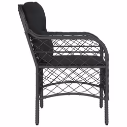 VidaXL 365153 sedia da esterno Terrazzo Seduta imbottita Rattan sintetico, Acciaio Nero - Vista aggiuntiva 6
