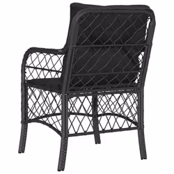 VidaXL 365153 sedia da esterno Terrazzo Seduta imbottita Rattan sintetico, Acciaio Nero - Vista aggiuntiva 7