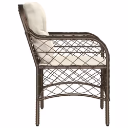 VidaXL 365154 sedia da esterno Terrazzo Seduta imbottita Rattan sintetico, Acciaio Crema, Bianco - Vista aggiuntiva 6
