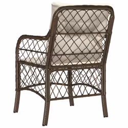 VidaXL 365154 sedia da esterno Terrazzo Seduta imbottita Rattan sintetico, Acciaio Crema, Bianco - Vista aggiuntiva 7