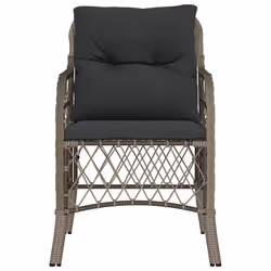 VidaXL 365155 sedia da esterno Terrazzo Seduta imbottita Rattan sintetico, Acciaio Grigio - Vista aggiuntiva 5
