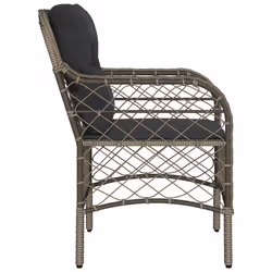 VidaXL 365155 sedia da esterno Terrazzo Seduta imbottita Rattan sintetico, Acciaio Grigio - Vista aggiuntiva 6