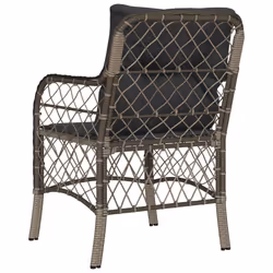 VidaXL 365155 sedia da esterno Terrazzo Seduta imbottita Rattan sintetico, Acciaio Grigio - Vista aggiuntiva 7