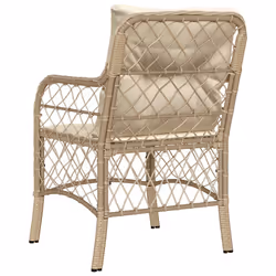 VidaXL 365156 sedia da esterno Terrazzo Seduta imbottita Rattan sintetico, Acciaio Crema, Bianco - Vista aggiuntiva 7