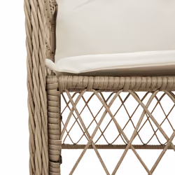 VidaXL 365156 sedia da esterno Terrazzo Seduta imbottita Rattan sintetico, Acciaio Crema, Bianco - Vista aggiuntiva 8