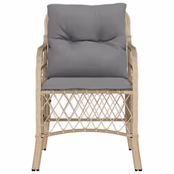 VidaXL 365157 sedia da esterno Terrazzo Seduta imbottita Rattan sintetico, Acciaio Grigio - Vista aggiuntiva 5