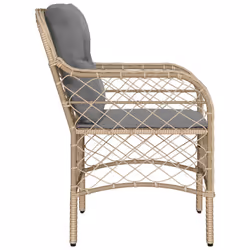 VidaXL 365157 sedia da esterno Terrazzo Seduta imbottita Rattan sintetico, Acciaio Grigio - Vista aggiuntiva 6