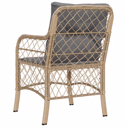 VidaXL 365157 sedia da esterno Terrazzo Seduta imbottita Rattan sintetico, Acciaio Grigio - Vista aggiuntiva 7