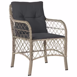 VidaXL 365158 sedia da esterno Terrazzo Seduta imbottita Rattan sintetico, Acciaio Antracite - Vista aggiuntiva 4