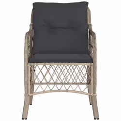 VidaXL 365158 sedia da esterno Terrazzo Seduta imbottita Rattan sintetico, Acciaio Antracite - Vista aggiuntiva 5