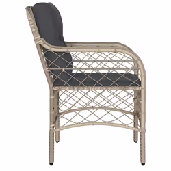 VidaXL 365158 sedia da esterno Terrazzo Seduta imbottita Rattan sintetico, Acciaio Antracite - Vista aggiuntiva 6