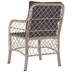 VidaXL 365158 sedia da esterno Terrazzo Seduta imbottita Rattan sintetico, Acciaio Antracite - Vista aggiuntiva 7