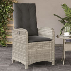 Vidaxl - Sedia Reclinabile Giardino con Cuscini Grigio Chiaro Polyrattan