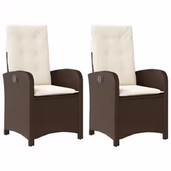 Sedie Reclinabili Giardino 2pz con Cuscini Marrone Polyrattancod mxl 110909 - Vista aggiuntiva 2