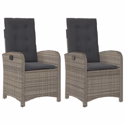 Sedie da Giardino Reclinabili 2 pz e Cuscini Grigia Polyrattancod mxl 91129 - Vista aggiuntiva 2