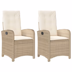 Sedie Reclinabili da Giardino 2pz con Cuscini Beige Polyrattancod mxl 110908 - Vista aggiuntiva 2
