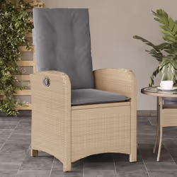 Sedie Reclinabili Giardino 2pz Cuscini Beige Misto Polyrattancod mxl 86914 - Vista aggiuntiva 3