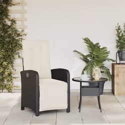 Sedia Reclinabile da Giardino con Poggiapiedi Nera Polyrattancod mxl 86915 - Vista aggiuntiva 3
