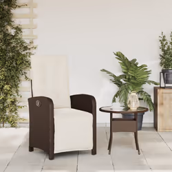 Sedia Reclinabile Giardino con Poggiapiedi Marrone Polyrattancod mxl 91131 - Vista aggiuntiva 3