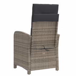 VidaXL 365187 sedia da esterno Terrazzo Seduta imbottita Rattan sintetico, Acciaio Grigio - Vista aggiuntiva 7