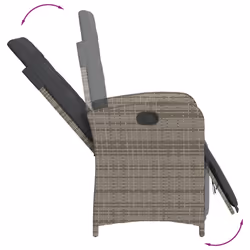 VidaXL 365187 sedia da esterno Terrazzo Seduta imbottita Rattan sintetico, Acciaio Grigio - Vista aggiuntiva 8
