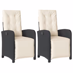 Sedie da Giardino Reclinabili 2 pz con Poggiapiedi Polyrattancod mxl 86940 - Vista aggiuntiva 2