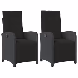 Sedie da Giardino Reclinabili 2 pz con Poggiapiedi Polyrattancod mxl 110937 - Vista aggiuntiva 2