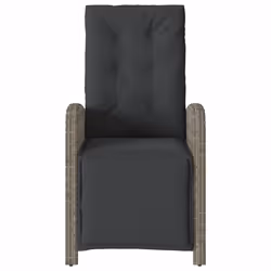 VidaXL 365195 sedia da esterno Terrazzo Seduta imbottita Rattan sintetico, Acciaio Grigio - Vista aggiuntiva 5