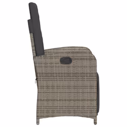 VidaXL 365195 sedia da esterno Terrazzo Seduta imbottita Rattan sintetico, Acciaio Grigio - Vista aggiuntiva 6