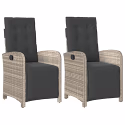 Sedie da Giardino Reclinabili 2 pz con Poggiapiedi Polyrattancod mxl 110941 - Vista aggiuntiva 2