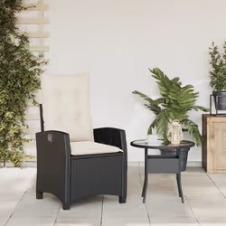 Sedia Reclinabile da Giardino con Cuscini Nera in Polyrattancod mxl 111047 - Vista aggiuntiva 3
