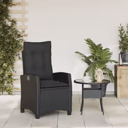 Sedia Reclinabile da Giardino con Cuscini Nera in Polyrattancod mxl 87025 - Vista aggiuntiva 3