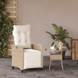 VidaXL 365212 sedia da esterno Terrazzo Seduta imbottita Rattan sintetico, Acciaio Crema, Bianco - Vista aggiuntiva 3