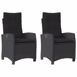 Sedie Reclinabili da Giardino 2 pz con Cuscini Nero Polyrattancod mxl 111020 - Vista aggiuntiva 2